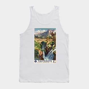 Cauterets Le Pont d'Espagne France Vintage Poster 1937 Tank Top